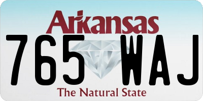 AR license plate 765WAJ