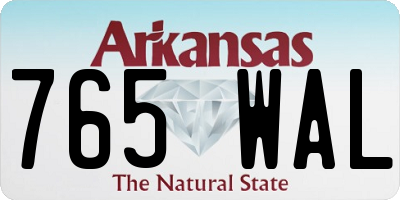 AR license plate 765WAL