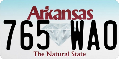 AR license plate 765WAO