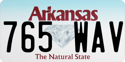 AR license plate 765WAV