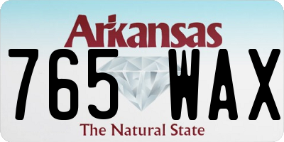 AR license plate 765WAX