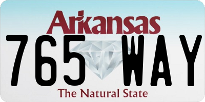 AR license plate 765WAY