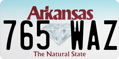 AR license plate 765WAZ