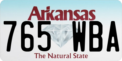 AR license plate 765WBA