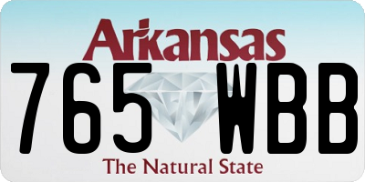 AR license plate 765WBB