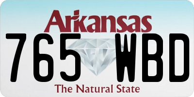 AR license plate 765WBD