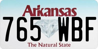 AR license plate 765WBF