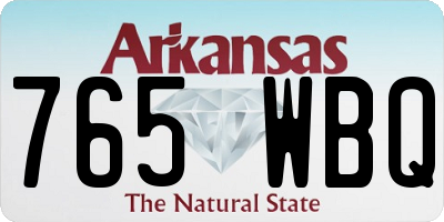 AR license plate 765WBQ