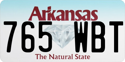 AR license plate 765WBT