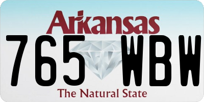 AR license plate 765WBW