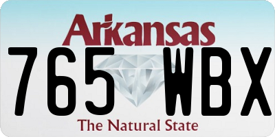 AR license plate 765WBX