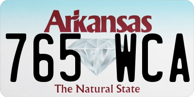 AR license plate 765WCA