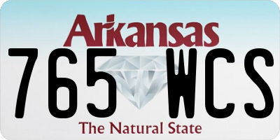 AR license plate 765WCS