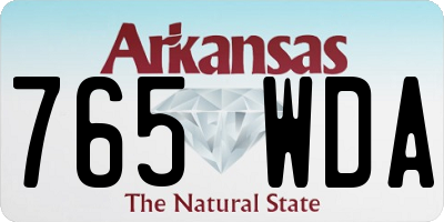 AR license plate 765WDA