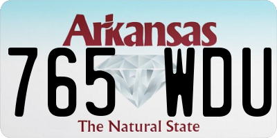AR license plate 765WDU