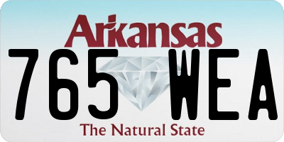 AR license plate 765WEA