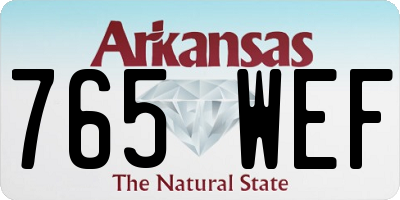 AR license plate 765WEF