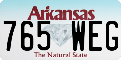 AR license plate 765WEG