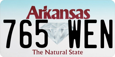 AR license plate 765WEN