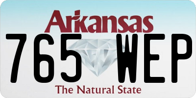 AR license plate 765WEP