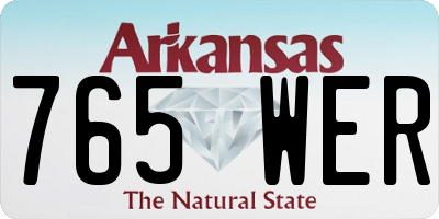 AR license plate 765WER