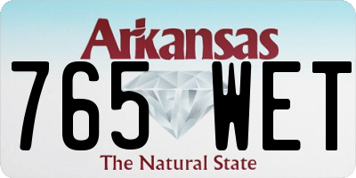 AR license plate 765WET