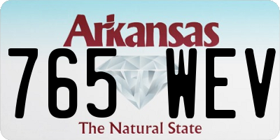AR license plate 765WEV
