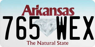 AR license plate 765WEX