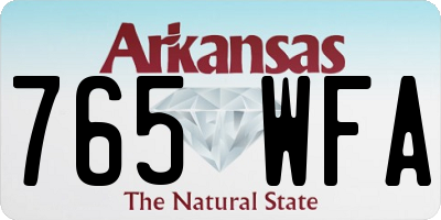 AR license plate 765WFA