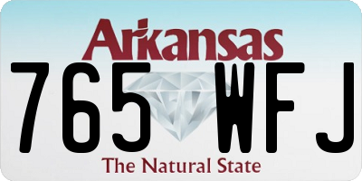 AR license plate 765WFJ