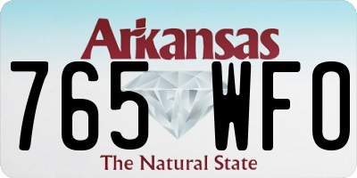 AR license plate 765WFO