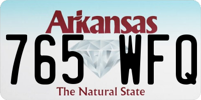 AR license plate 765WFQ
