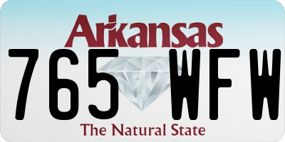 AR license plate 765WFW