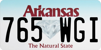 AR license plate 765WGI