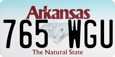 AR license plate 765WGU