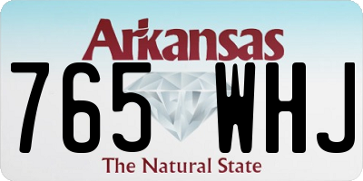 AR license plate 765WHJ