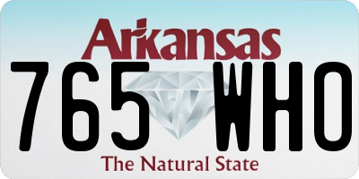 AR license plate 765WHO