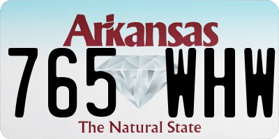 AR license plate 765WHW