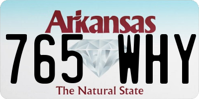 AR license plate 765WHY