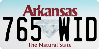 AR license plate 765WID