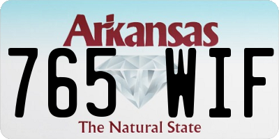 AR license plate 765WIF