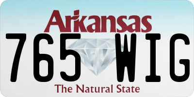 AR license plate 765WIG