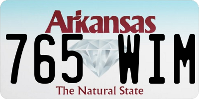AR license plate 765WIM