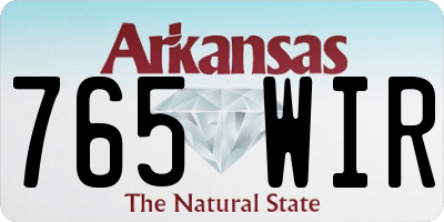 AR license plate 765WIR