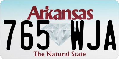 AR license plate 765WJA