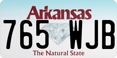 AR license plate 765WJB