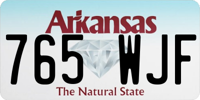 AR license plate 765WJF