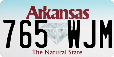 AR license plate 765WJM
