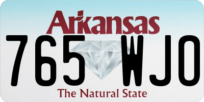 AR license plate 765WJO