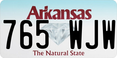 AR license plate 765WJW